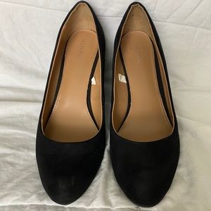 Merona Black Faux Suede Wedges